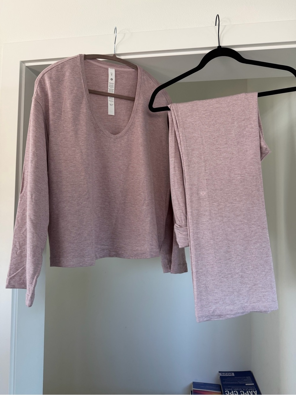 lululemon Women’s Be Calm SET (flared pants and v neck bell sleeve shirt)